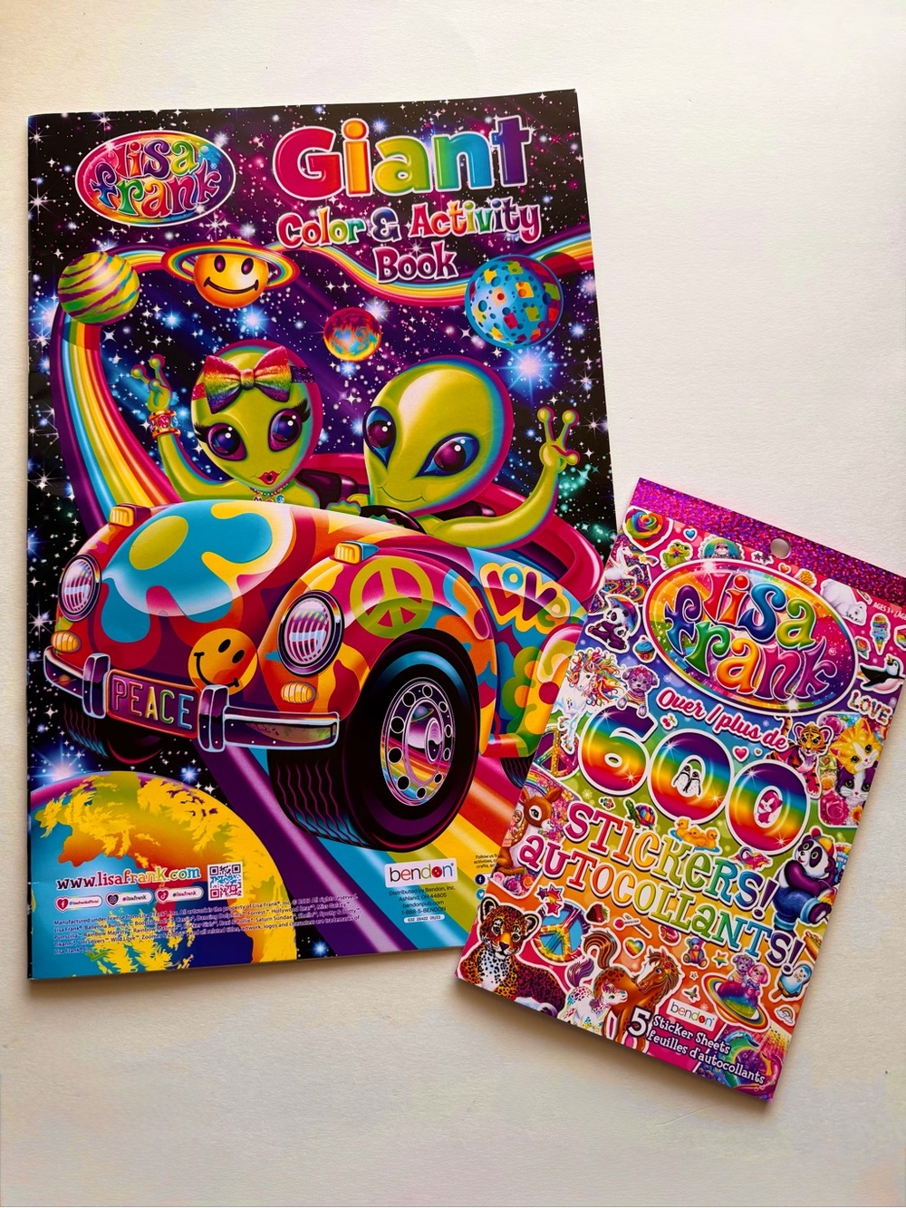 Lisa Frank Neon Rainbow Alien Car Color & Activity Book